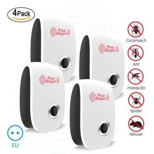 4 x Répulsif Ultrason pour Insectes et Rongeurs