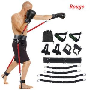 Elastique de résistance 20 LBS 12 Pièces Corde de tension sangle de traction Fitness