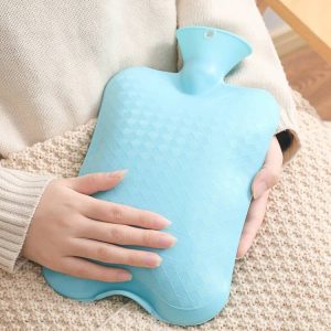 Sac d'eau chaude Glace Bouillotte Couleur unie Caoutchouc de silicone épais Grande bouillotte