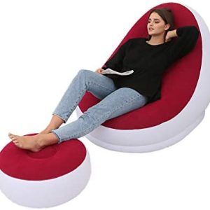 Canapé Gonflable avec Pouf Repose Pieds -